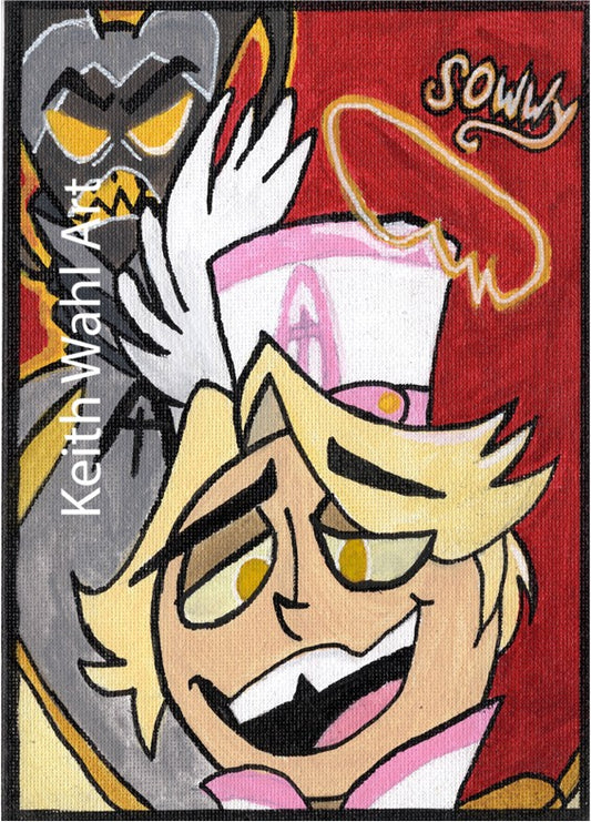 Adam and Abel, 5" x 7" canvas panel portrait